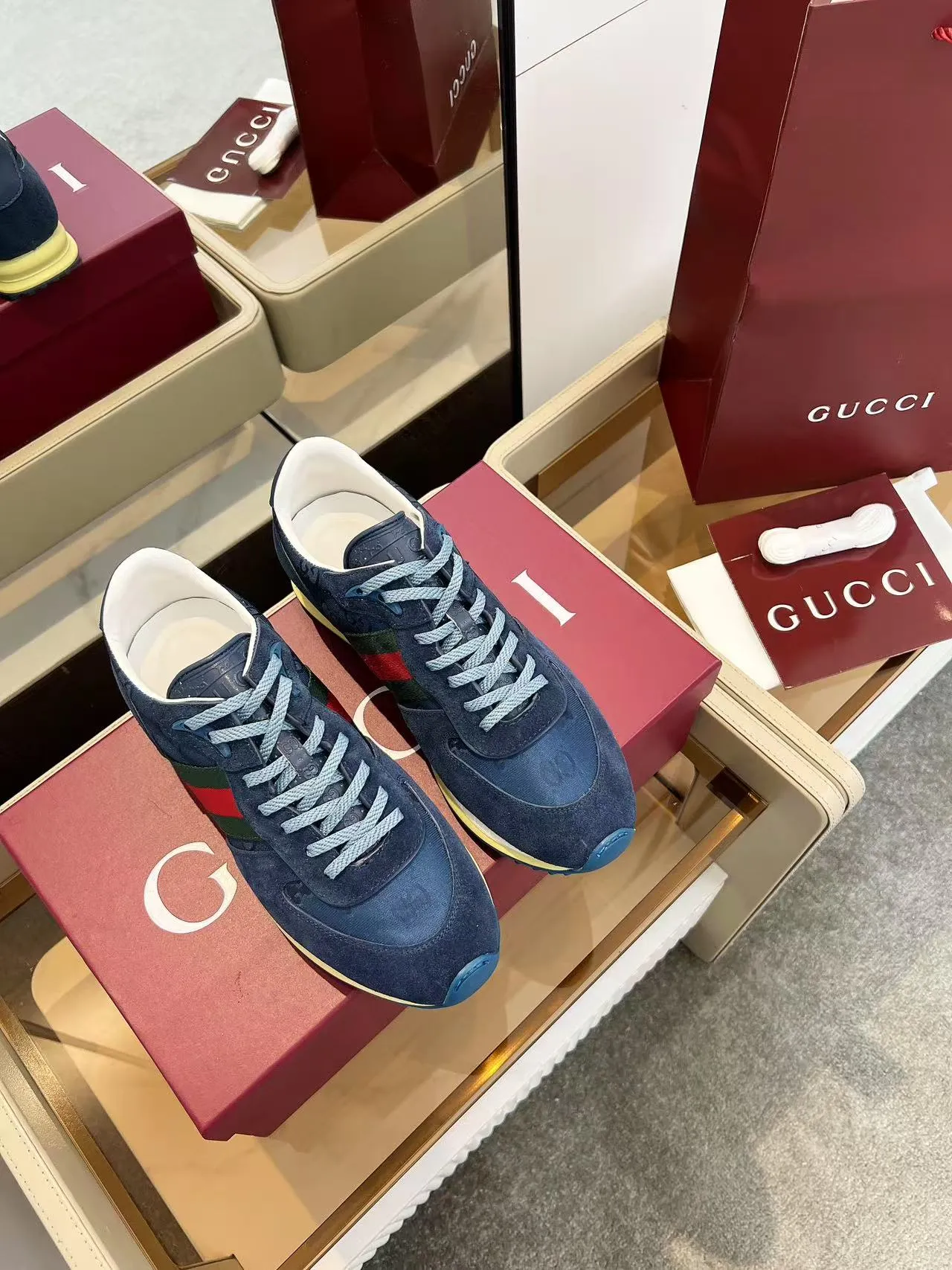 660💰GUCCI Men's New Forrest Gump Sports Shoes Light, comfortable and versatile, full of details, showing retro sports feelings Men's size 39-45